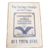 WWI US WAR SAVINGS STAMPS CERTIFICATE POSTER