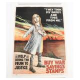 WWI US WAR BONDS FRENCH ORPHAN POSTER