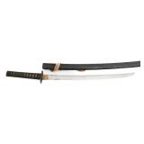 JAPANESE WAKIZASHI WITH SIGNED TANG & SAYA