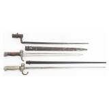 19th C. FRENCH M1886, M1892 & US M1835 BAYONETS