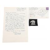 WWII USMC COLONEL O.P. SMITH 1942 LETTER & BADGE