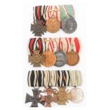 WWI IMPERIAL GERMAN AUSTRIAN & BAVARIAN MEDAL BARS