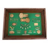 CIVIL WAR UNION & CONFEDERATE ARMY INSIGNIA FRAME