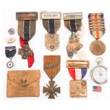 WWI US AEF NAMED AMERICAN LEGION & MEDALS
