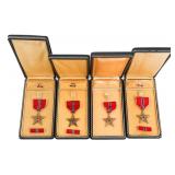 WWII US ARMY NAMED BRONZE STAR MEDALS IN BOXES