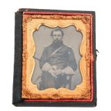 CIVIL WAR UNION OFFICERS AMBROTYPE PHOTO