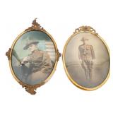 WWI US ARMY SOLDIERS CONVEX OVAL PORTRAITS