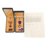 WWII US 75th INF NAMED PURPLE HEART & BRONZE STAR