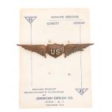 WWI US ARMY AIR CORPS 3' PILOT WINGS