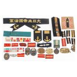 WWII JAPANESE RANK TABS, MEDAL AND BADGES