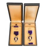 WWII NAMED PURPLE HEARTS MEDALS IN AWARD BOXES