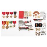 WWII - VIETNAM US ARMED FORCES MEDALS & PINS