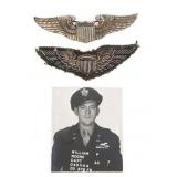 WWII US AIR FORCE PILOT WINGS AND PHOTO GROUPING