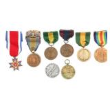 14k GOLD SPAN-AM WAR - WWI US SERVICE MEDALS