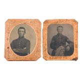 CIVIL WAR UNION ARMY SOLDIERS FRAMED TINTYPES