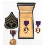 WWII USAAF NAMED PURPLE HEART & AIR MEDAL