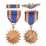 WWII USAAF NAMED AIR MEDALS & BOMBARDIER WINGS