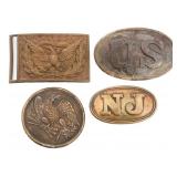 CIVIL WAR US & NJNG BELT BUCKLES & BREAST BADGES