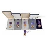 KOREAN WAR - COLD WAR US PURPLE HEART & MEDALS