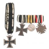 WWI GERMAN IRON CROSS & ARMY MEDAL BAR