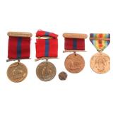 WWI - WWII US NAMED GOOD CONDUCT & VICTORY MEDALS