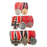 WWII GERMAN HEER MOUNTED IRON CROSS MEDAL BARS