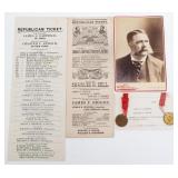 1880s JAMES A. GARFIELD REPUBLICAN TICKET & TOKENS