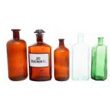 19th - 20th C. US MEDICINE GLASS BOTTLES