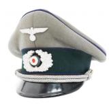 WWII GERMAN MEDICAL SERVICE OFFICER VISOR CAP