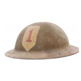 WWI US AEF 1st INFANTRY DIV. M1917 COMBAT HELMET