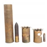 WWI & WWII BRITISH & US SHELL TRENCH ART