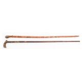 19th C. JAPANESE CANE SWORD & MEXICAN HORN CANE