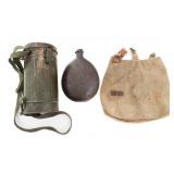WWI GERMAN GAS MASK CAN, CANTEEN, & HAVERSACK