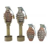 WWII US DUMMY Mk2 PINEAPPLE RIFLE & HAND GRENADES