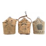 WWI US AEF NAMED CANTEENS, CANTEEN CUPS & COVERS