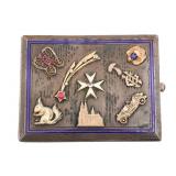 1925 GERMAN CIGARETTE CASE WITH GOLD CHARMS