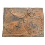 USS MAINE CHARLES KECK BRONZE MEMORIAL PLAQUE