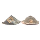 EDO PERIOD JAPANESE JINGASA LACQUER & IRON HELMETS
