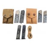 WWI US ARMY M1911 TWO-TONE MAGAZINES WITH POUCHES