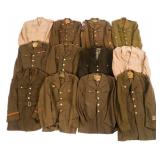 WWII US ARMY OFFICER & EM SERVICE TUNICS