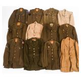 WWII US ARMY OFFICER & EM DRESS TUNICS