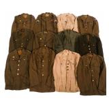 WWII US ARMY & USMC SERVICE ALPHA & KHAKI TUNICS