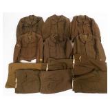 WWII - KOREAN WAR US ARMY IKE JACKETS & TROUSERS