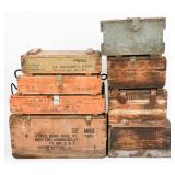 WWII US ARMED FORCES WOODEN AMMUNITION CRATES