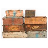 WWII US ARMED FORCES WOODEN AMMUNITION CRATES