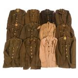 WWII US ARMY OFFICER & EM / NCO SERVICE TUNICS
