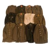WWII US ARMY OFFICER & EM / NCO SERVICE TUNICS