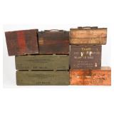 WWII US ARMED FORCES WOODEN AMMUNITION CRATES