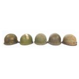 WWII US ARMY M1 COMBAT HELMETS & SHELLS
