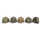 WWII US ARMY M1 COMBAT HELMETS & SHELLS
